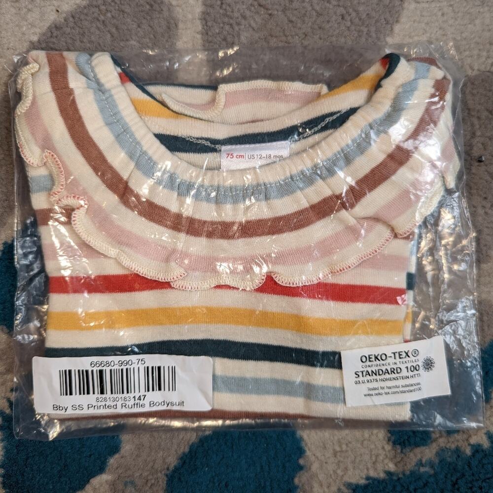 Oeko-Tex Printed Ruffle Bodysuit